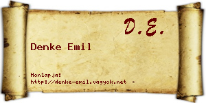 Denke Emil névjegykártya